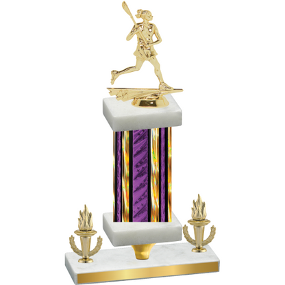 Premium Single Purple Glacier Victory Lacrosse Trophy