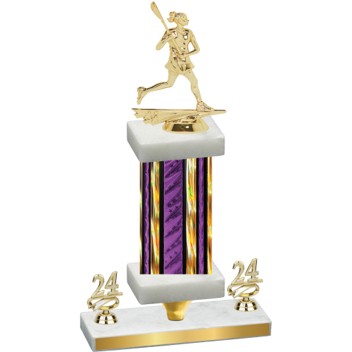 Premium Single Purple Glacier Year Lacrosse Trophy