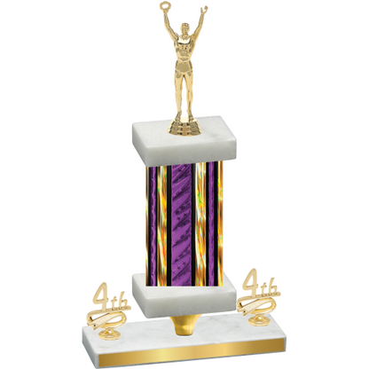 Premium Single Purple Glacier Fourth Place Victory Trophy