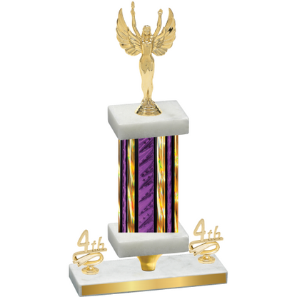 Premium Single Purple Glacier Fourth Place Victory Trophy