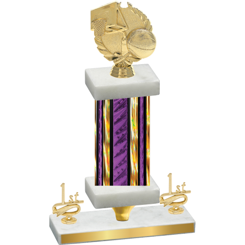 Premium Single Purple Glacier First Place Basketball Trophy