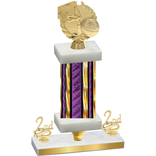 Premium Single Purple Glacier Second Place Basketball Trophy