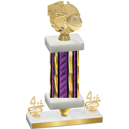 Premium Single Purple Glacier Fourth Place Basketball Trophy