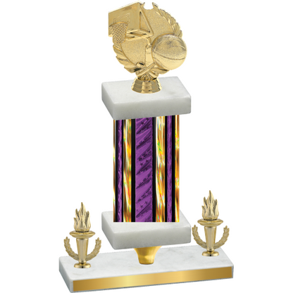 Premium Single Purple Glacier Victory Basketball Trophy