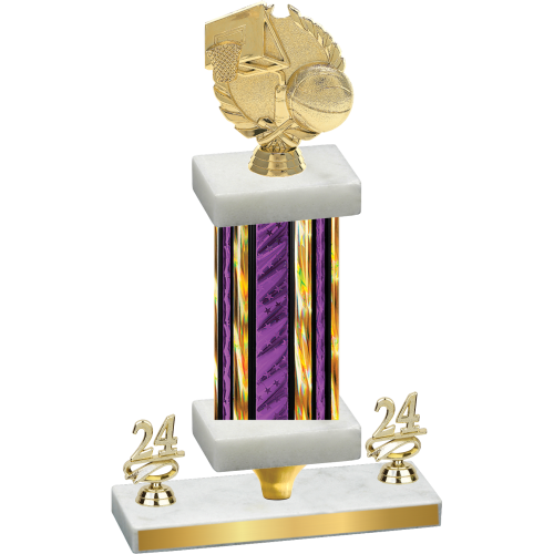 Premium Single Purple Glacier Year Basketball Trophy