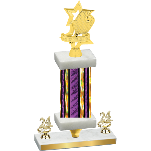 Premium Single Purple Glacier Year Pickleball Trophy