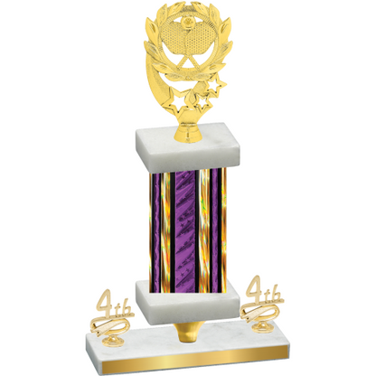 Premium Single Purple Glacier Fourth Place Pickleball Trophy