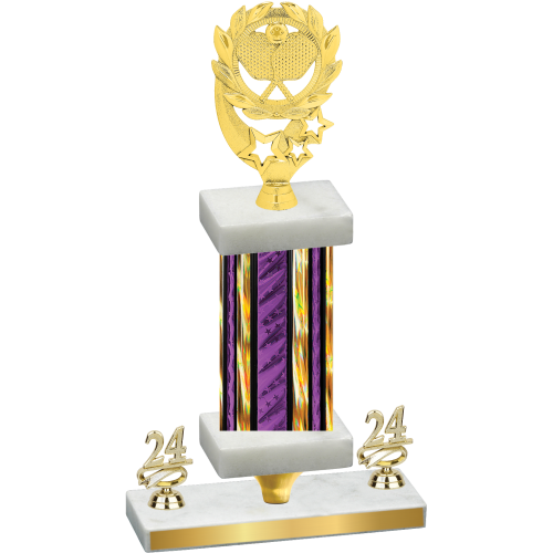 Premium Single Purple Glacier Year Pickleball Trophy