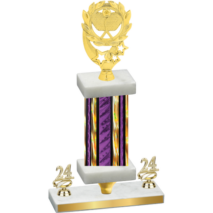 Premium Single Purple Glacier Year Pickleball Trophy