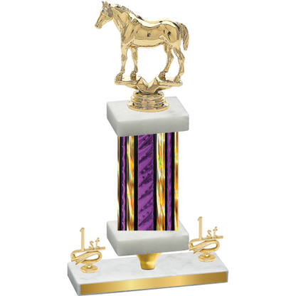 Premium Single Purple Glacier First Place Horses Trophy