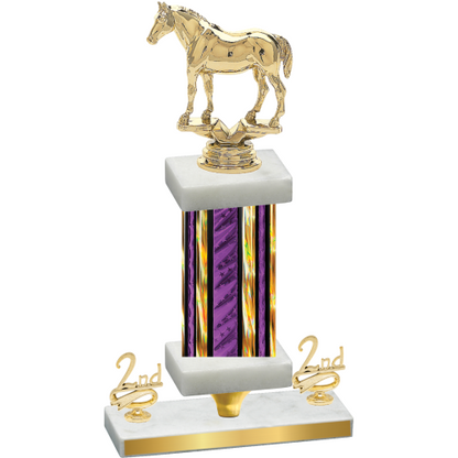 Premium Single Purple Glacier Second Place Horses Trophy