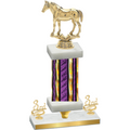 Premium Single Purple Glacier Third Place Horses Trophy