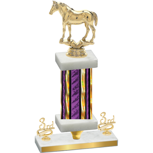 Premium Single Purple Glacier Third Place Horses Trophy