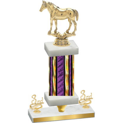 Premium Single Purple Glacier Third Place Horses Trophy
