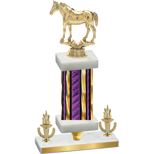 Premium Single Purple Glacier Victory Horses Trophy