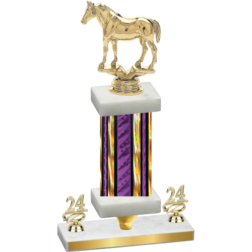 Premium Single Purple Glacier Year Horses Trophy