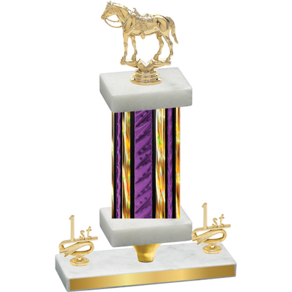 Premium Single Purple Glacier First Place Horses Trophy