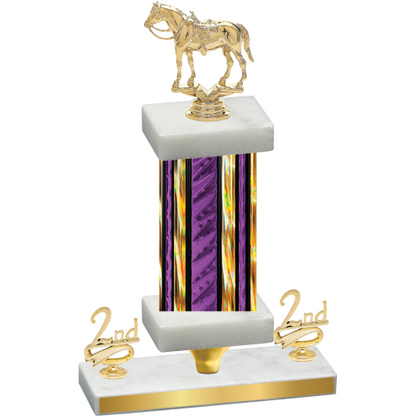 Premium Single Purple Glacier Second Place Horses Trophy