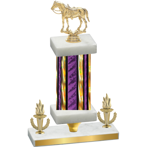 Premium Single Purple Glacier Victory Horses Trophy