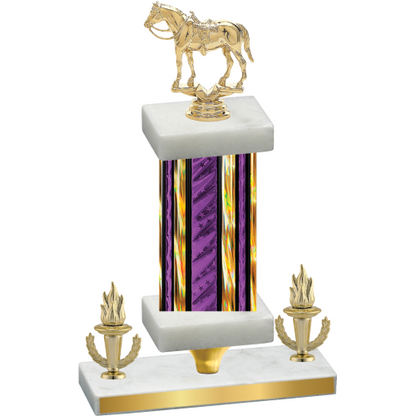 Premium Single Purple Glacier Victory Horses Trophy