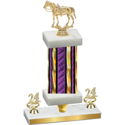 Premium Single Purple Glacier Year Horses Trophy