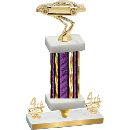 Premium Single Purple Glacier Fourth Place Cars Trophy