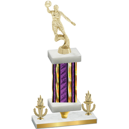 Premium Single Purple Glacier Victory Basketball Trophy