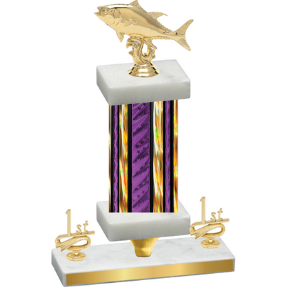 Premium Single Purple Glacier First Place Fishing Trophy