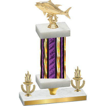 Premium Single Purple Glacier Victory Fishing Trophy