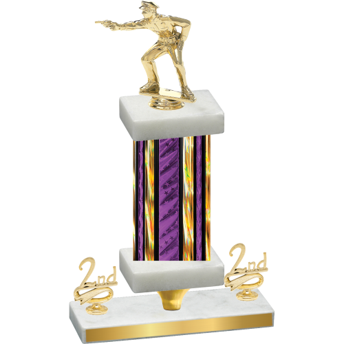 Premium Single Purple Glacier Second Place Shooter Trophy