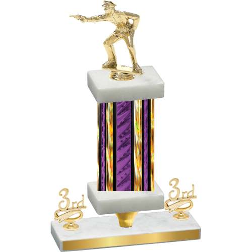 Premium Single Purple Glacier Third Place Shooter Trophy