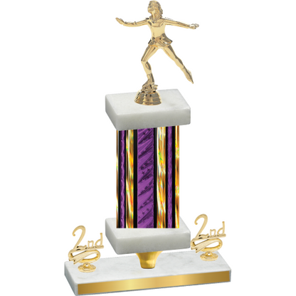 Premium Single Purple Glacier Second Place Skater Trophy