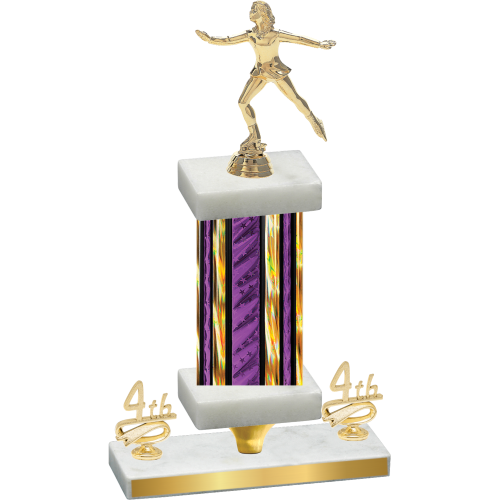 Premium Single Purple Glacier Fourth Place Skater Trophy