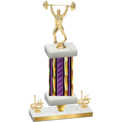 Premium Single Purple Glacier First Place Weights Trophy