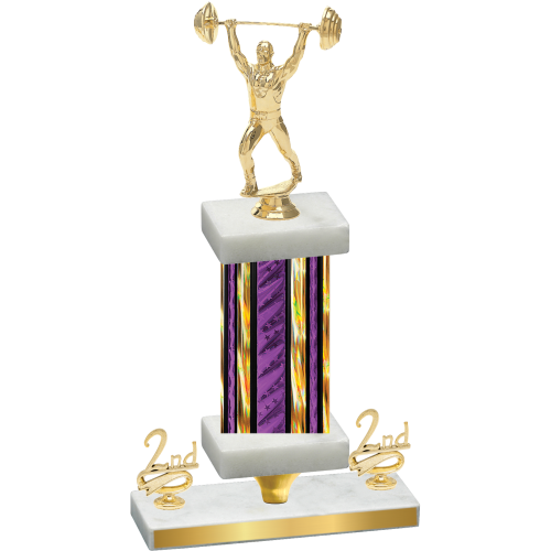 Premium Single Purple Glacier Second Place Weights Trophy