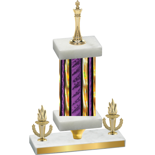 Premium Single Purple Glacier Victory Chess Trophy