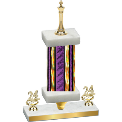 Premium Single Purple Glacier Year Chess Trophy