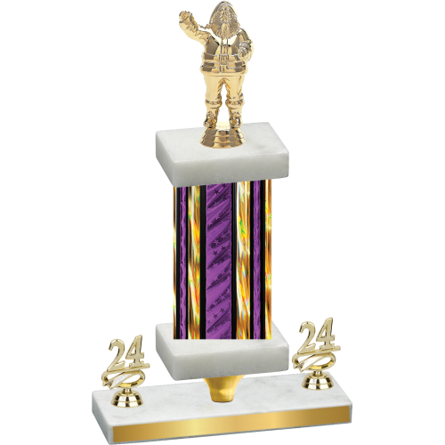 Premium Single Purple Glacier Year Holiday Trophy