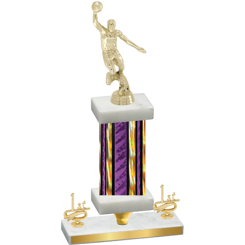 Premium Single Purple Glacier First Place Basketball Trophy