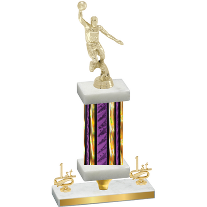 Premium Single Purple Glacier First Place Basketball Trophy