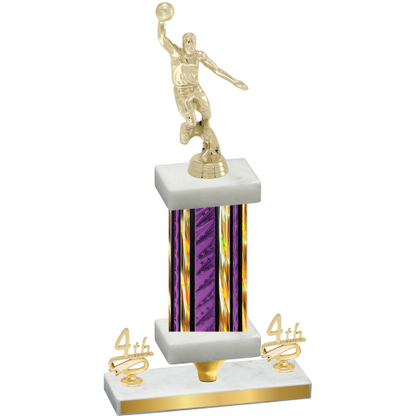 Premium Single Purple Glacier Fourth Place Basketball Trophy