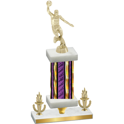 Premium Single Purple Glacier Victory Basketball Trophy