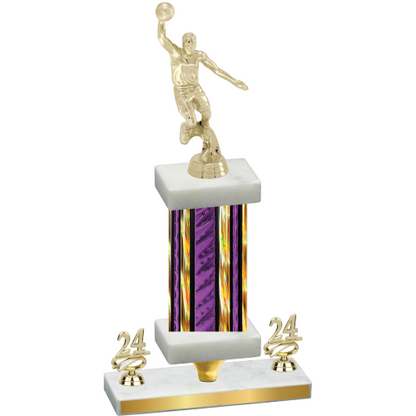 Premium Single Purple Glacier Year Basketball Trophy