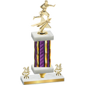 Premium Single Purple Glacier Year Flag Football Trophy