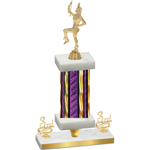 Premium Single Purple Glacier Third Place Majorette Trophy