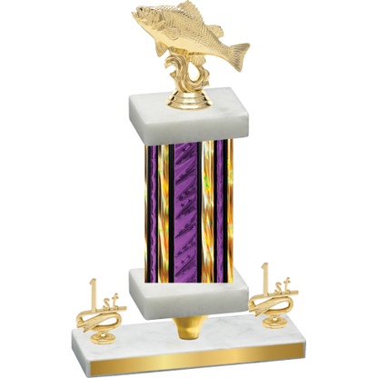 Premium Single Purple Glacier First Place Fishing Trophy