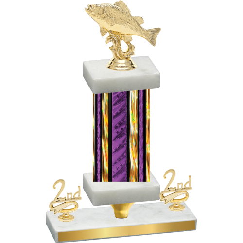 Premium Single Purple Glacier Second Place Fishing Trophy