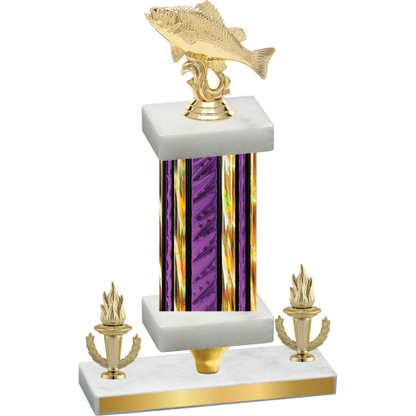 Premium Single Purple Glacier Victory Fishing Trophy