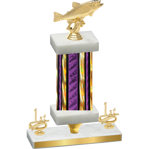 Premium Single Purple Glacier First Place Fishing Trophy