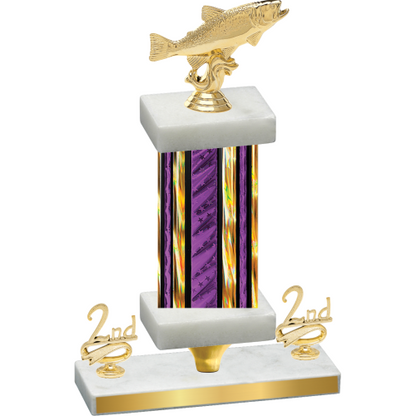 Premium Single Purple Glacier Second Place Fishing Trophy